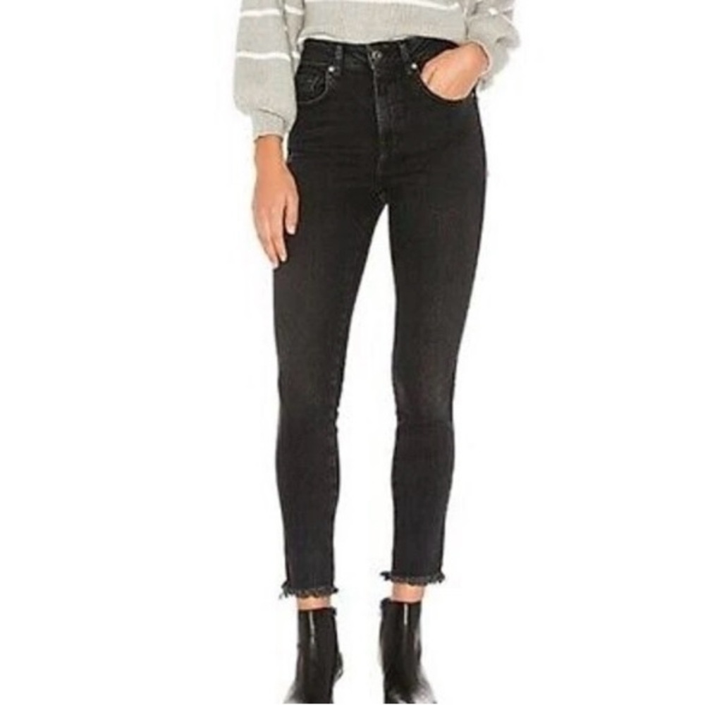 We The Free Women Free People Black Ankle Cropped Jeans Size 29